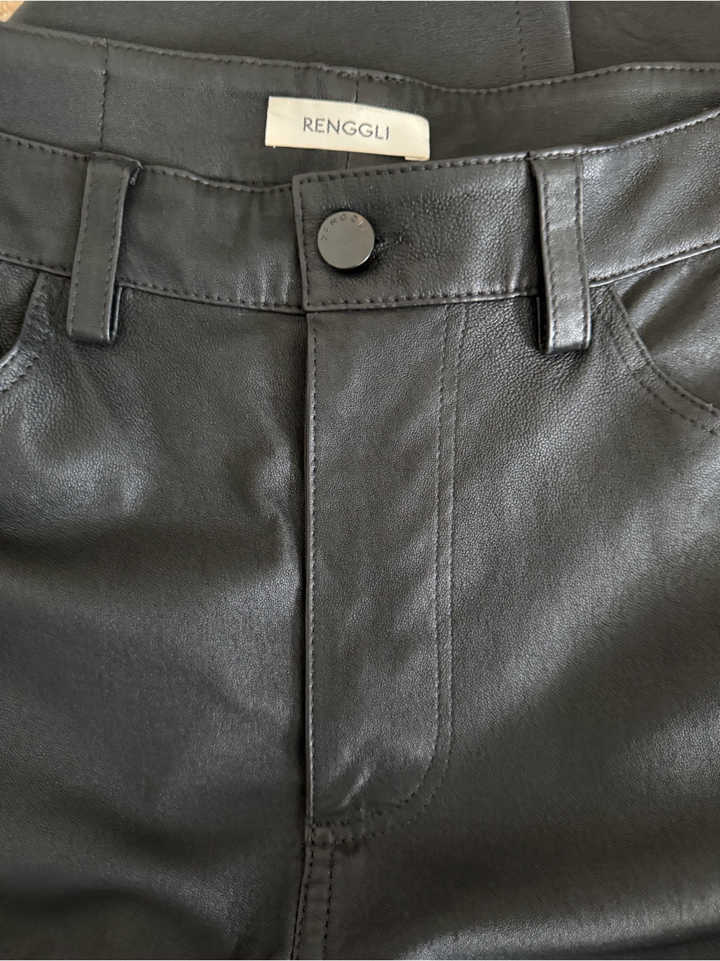Renggli Lamb Leather Pants Skinny Leg Womens Size 25 — image 5 of 6